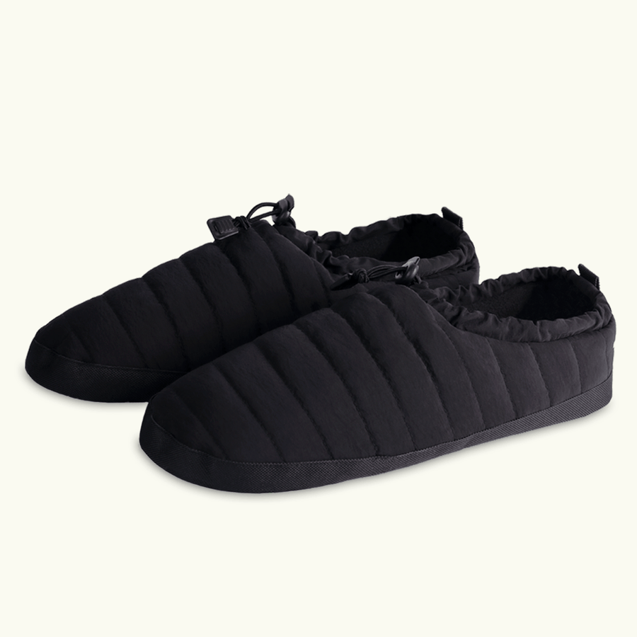 Black 24-Hour non-slip hospital slippers for patients
