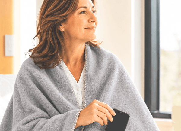CozyWrap blanket with zip phone pocket for hospital patients - Getwell Goods