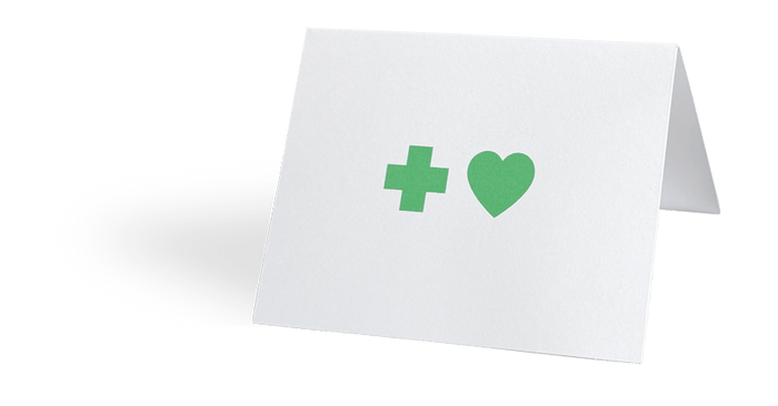 Personalised greeting card included with every Getwell Goods order